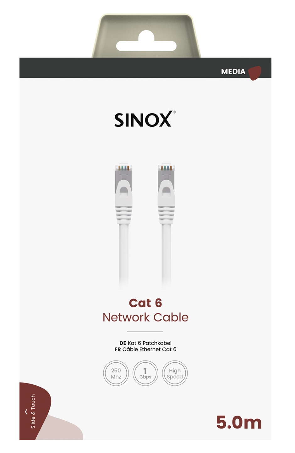 MEDIA SELECT - UTP aansluitkabel CAT6 - 5 mtr.
