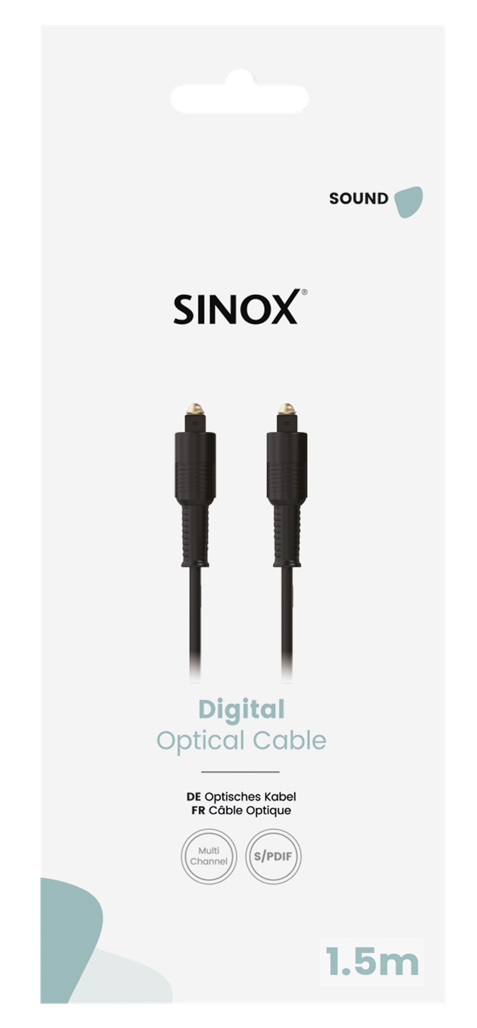 SOUND GO - Aansluitkabel Toslink 1,5 mtr.