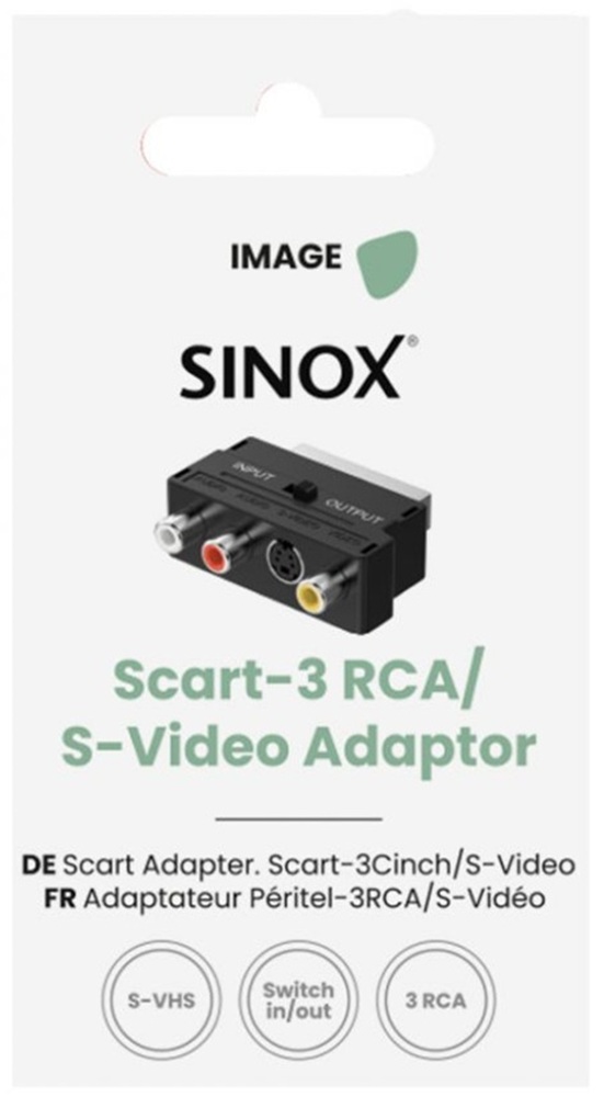 IMAGE GO - Adapter Scart-3 x RCA + S-VHS schakelbaar
