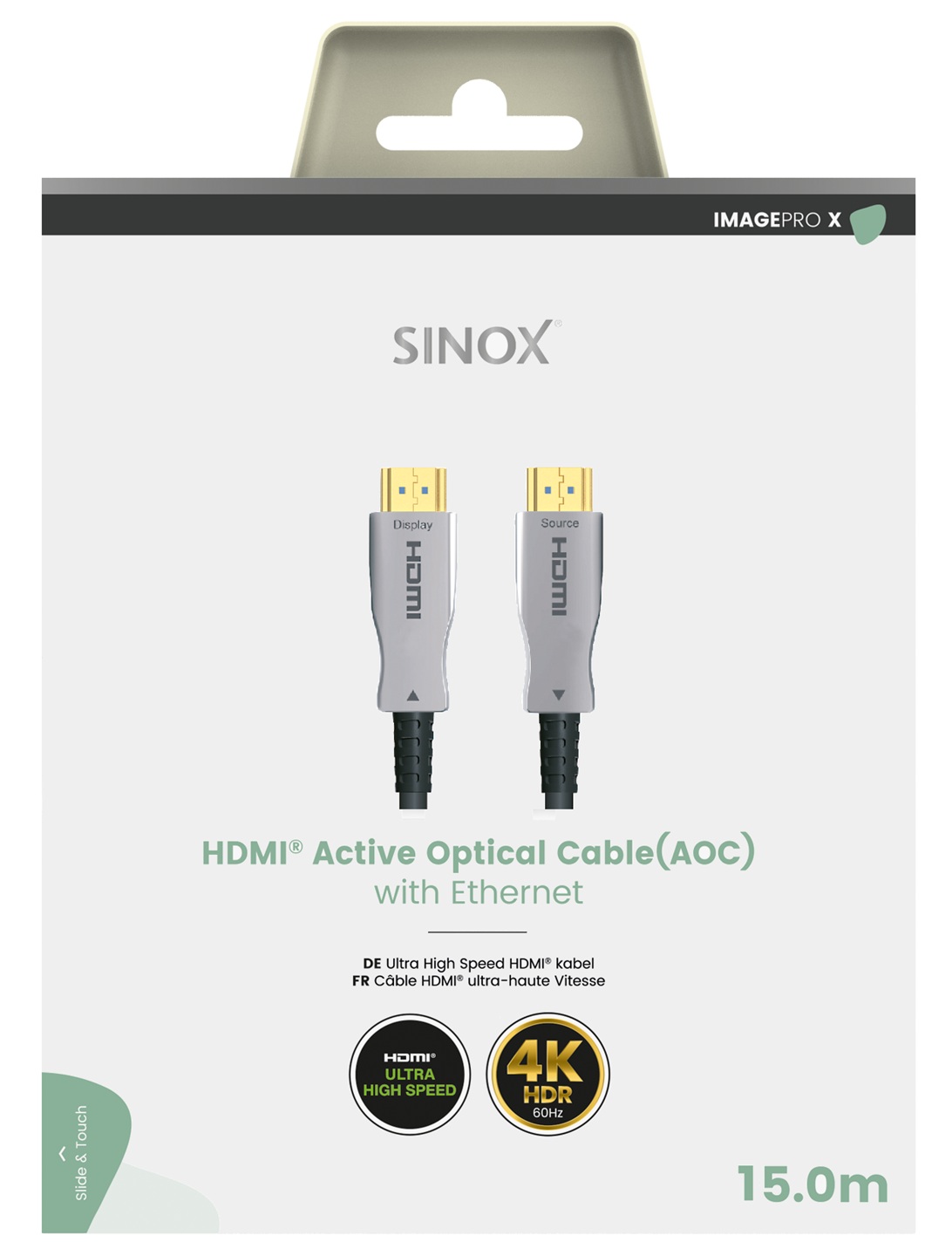 IMAGE SELECT - HDMI optische kabel 4K/UHD met Ethernet 15 mtr.