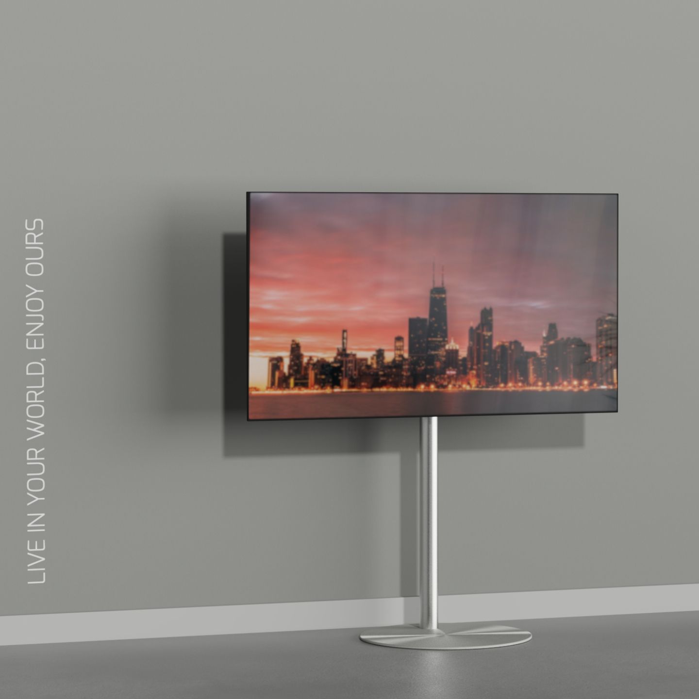 Vloerstandaard SPHERE rvs 120 cm VESA 100x100