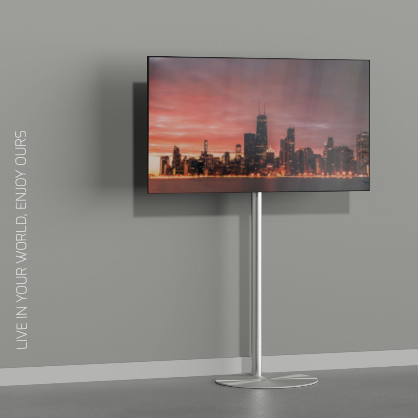 Vloerstandaard SPHERE rvs 150 cm MULTIFIT VESA 75x75 tot 400x400