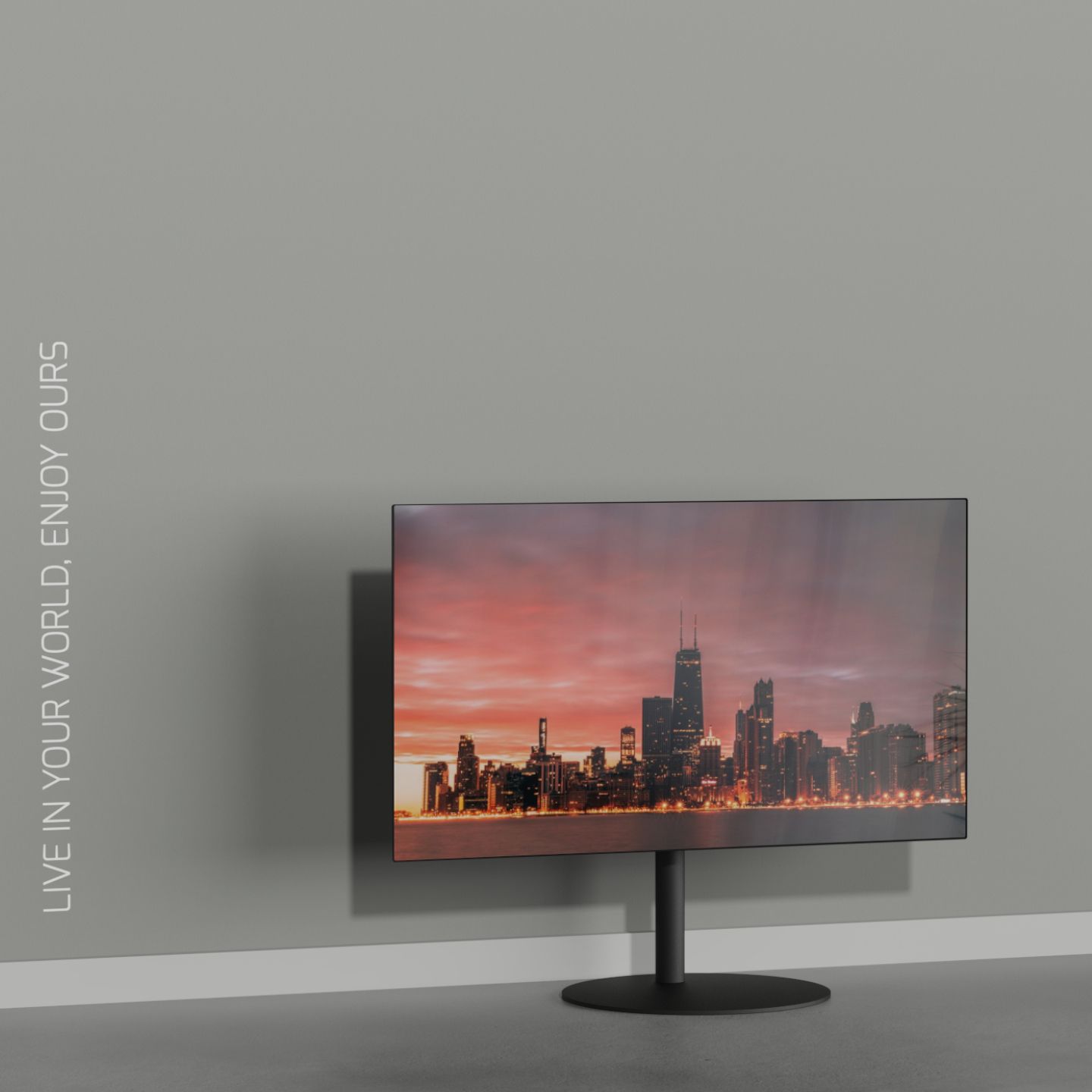 Vloerstandaard SPHERE zwart 60 cm VESA 100x100