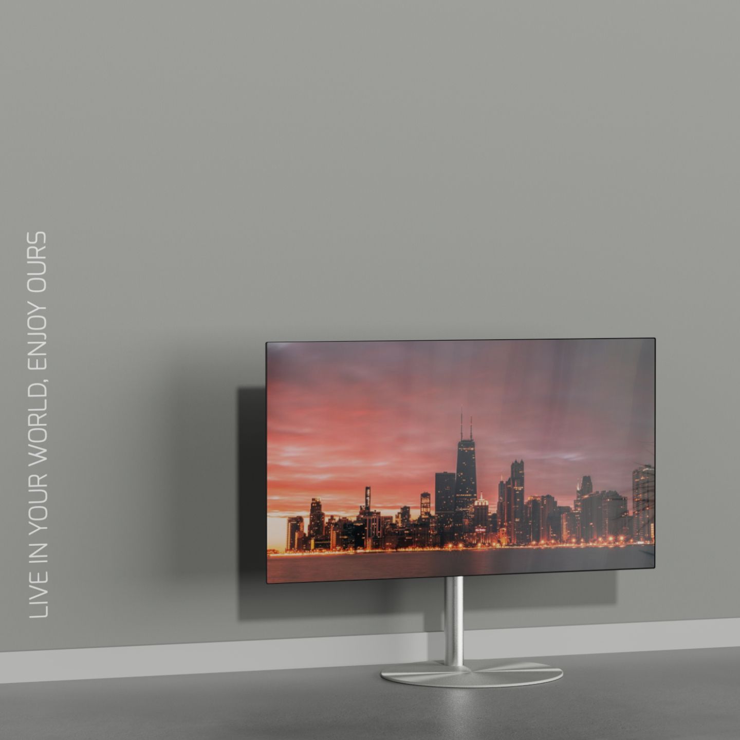 Vloerstandaard SPHERE rvs 60 cm MULTIFIT VESA 75x75 tot 400x400