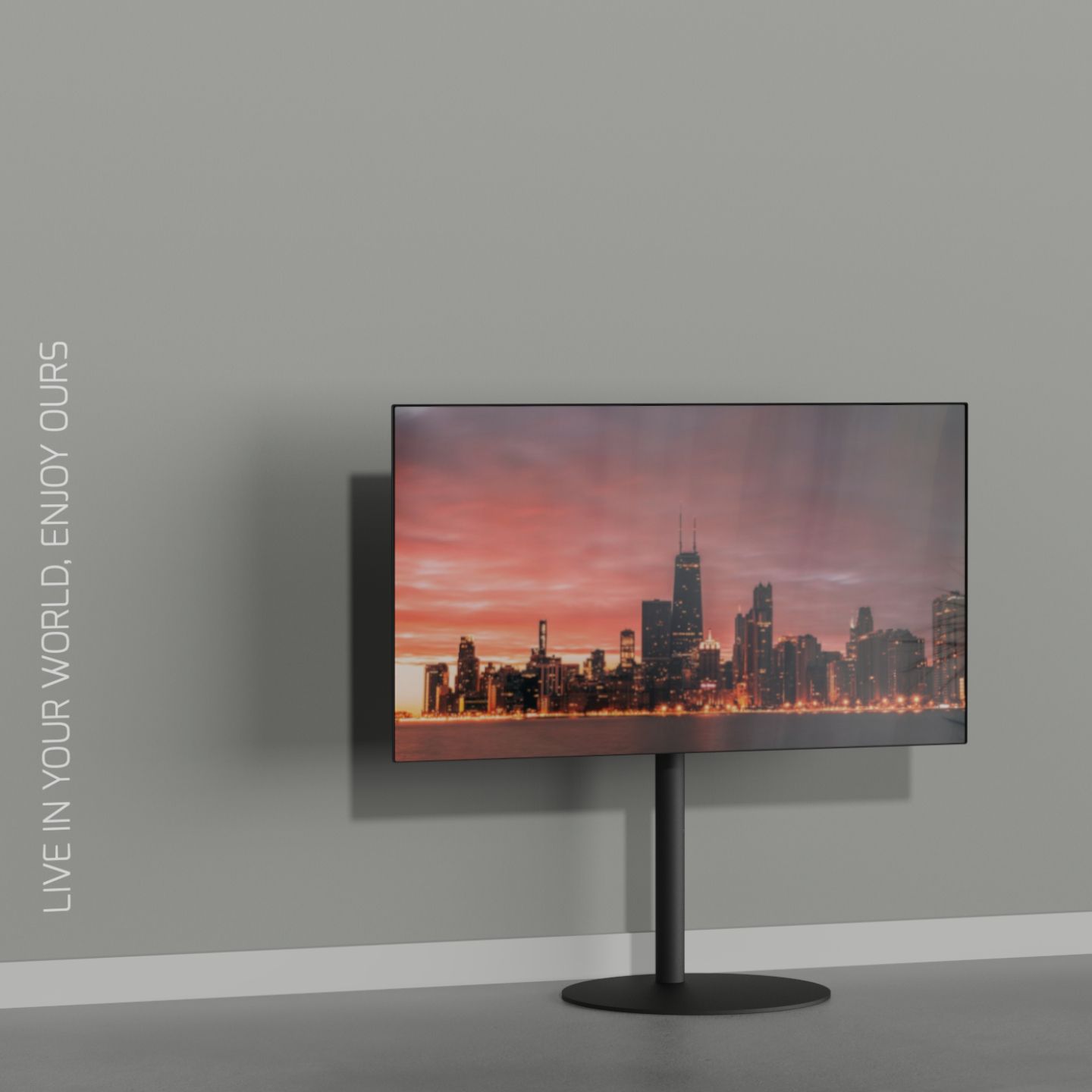 Vloerstandaard SPHERE zwart 80 cm VESA 100x100