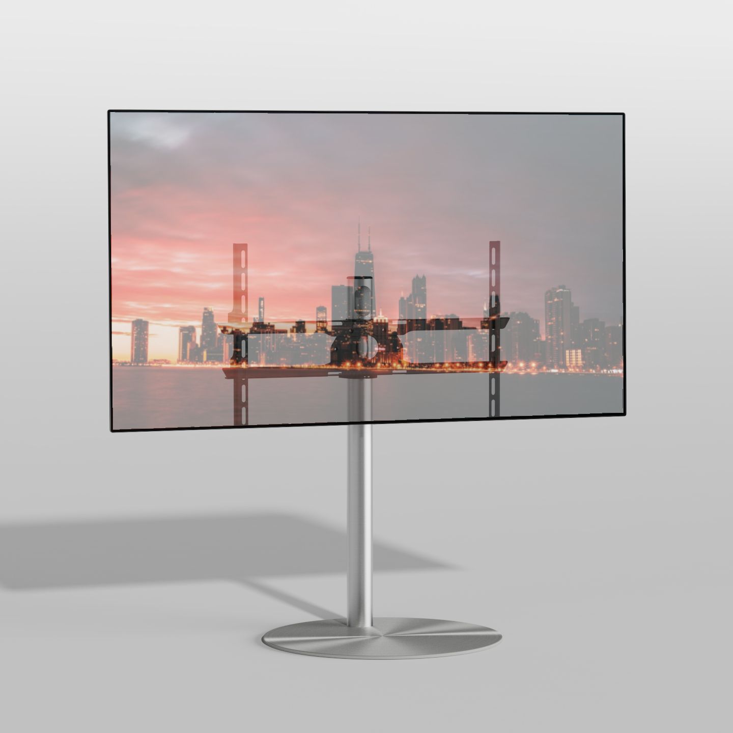 Vloerstandaard SPHERE rvs 80 cm VESA 600x400