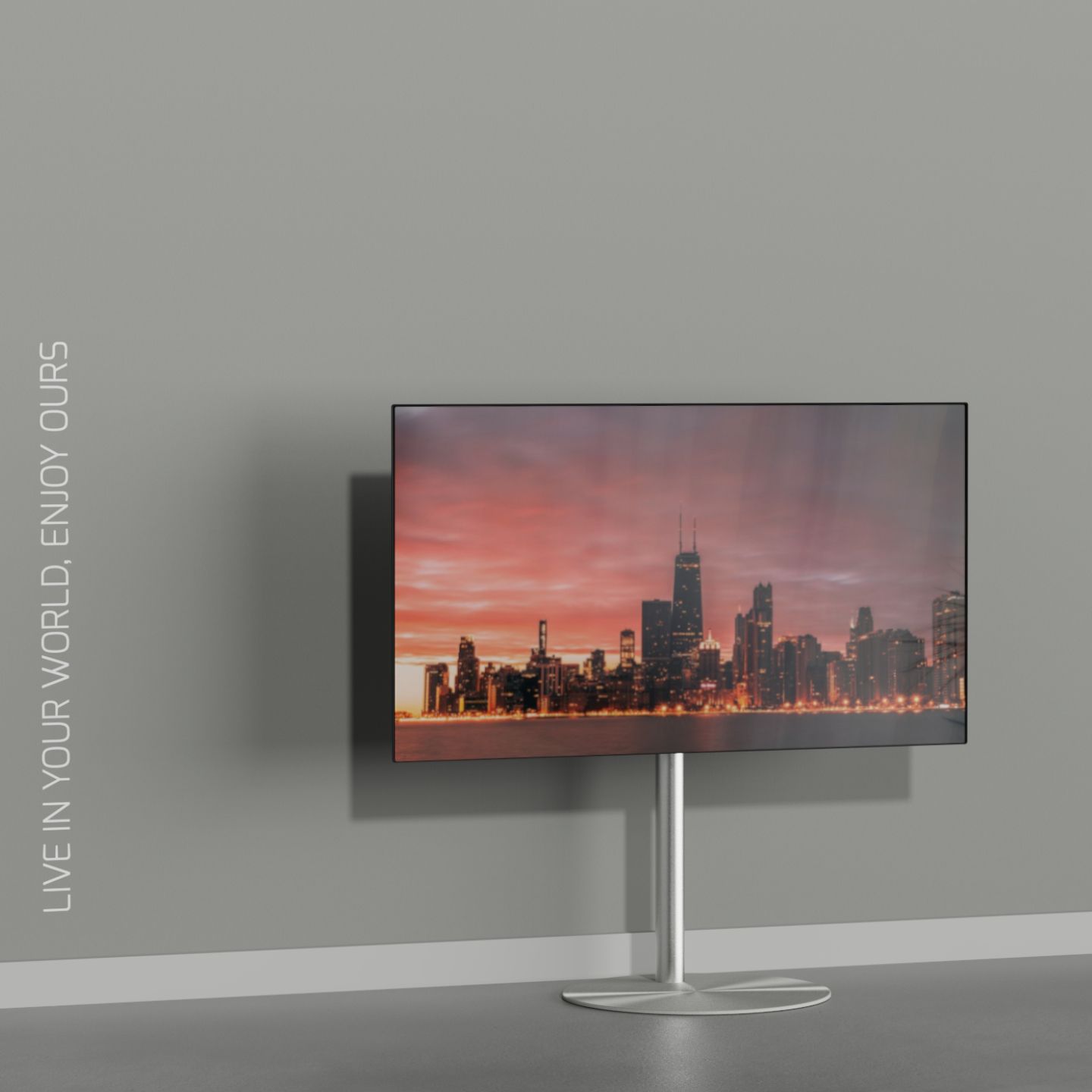 Vloerstandaard SPHERE rvs 80 cm VESA 100x100
