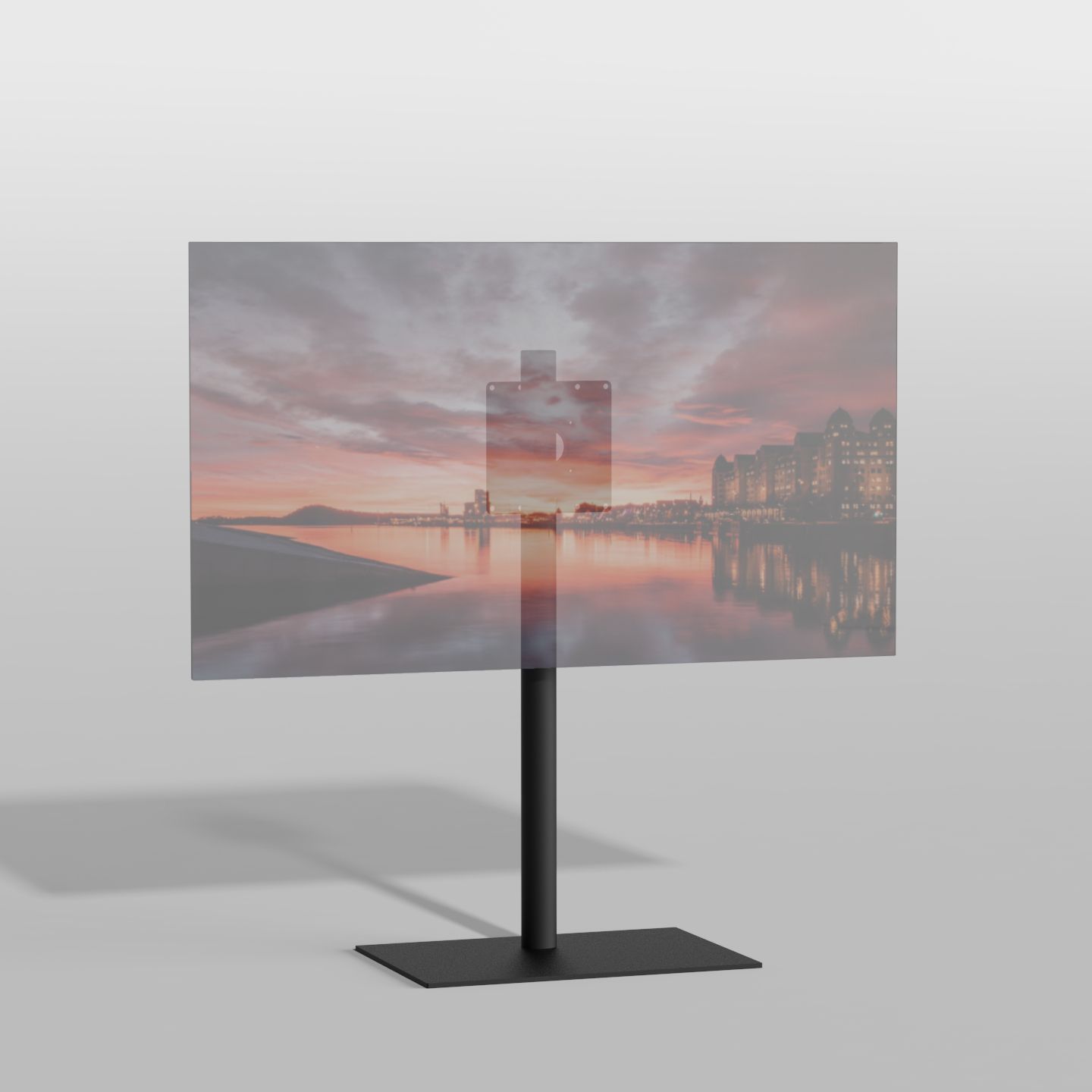 Vloerstandaard SQUARE zwart 100 cm VESA 200x200