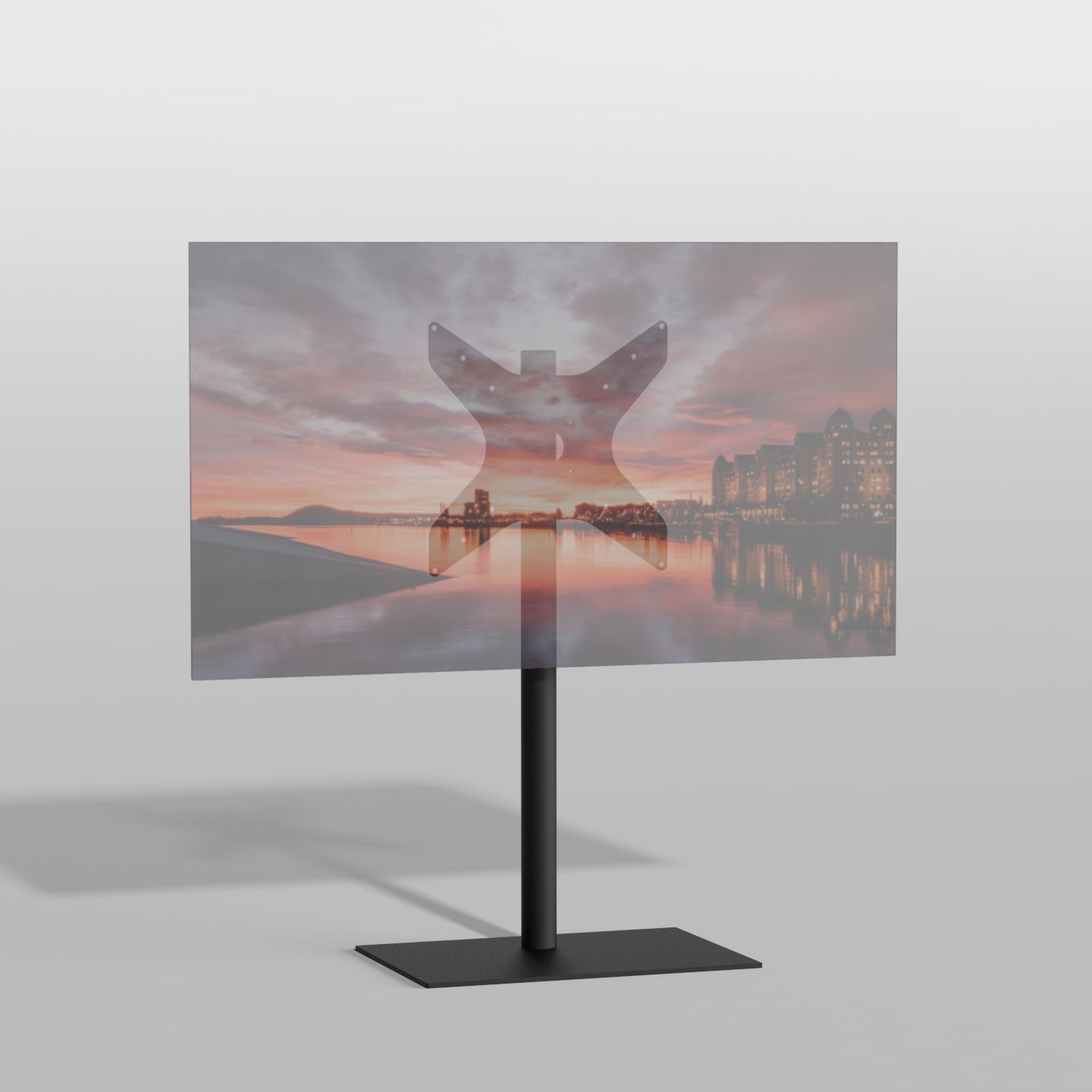 Vloerstandaard SQUARE zwart 100 cm VESA 400x400