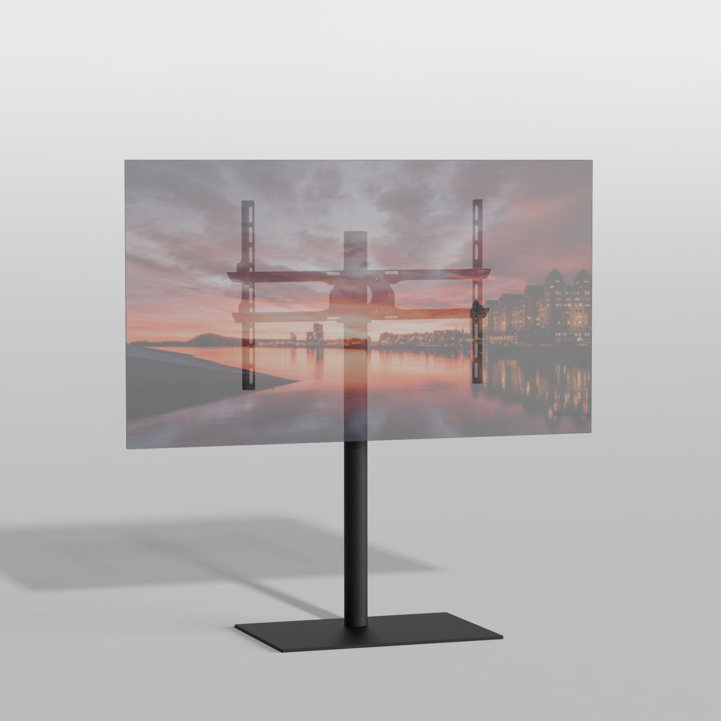 Vloerstandaard SQUARE zwart 100 cm VESA 600x400
