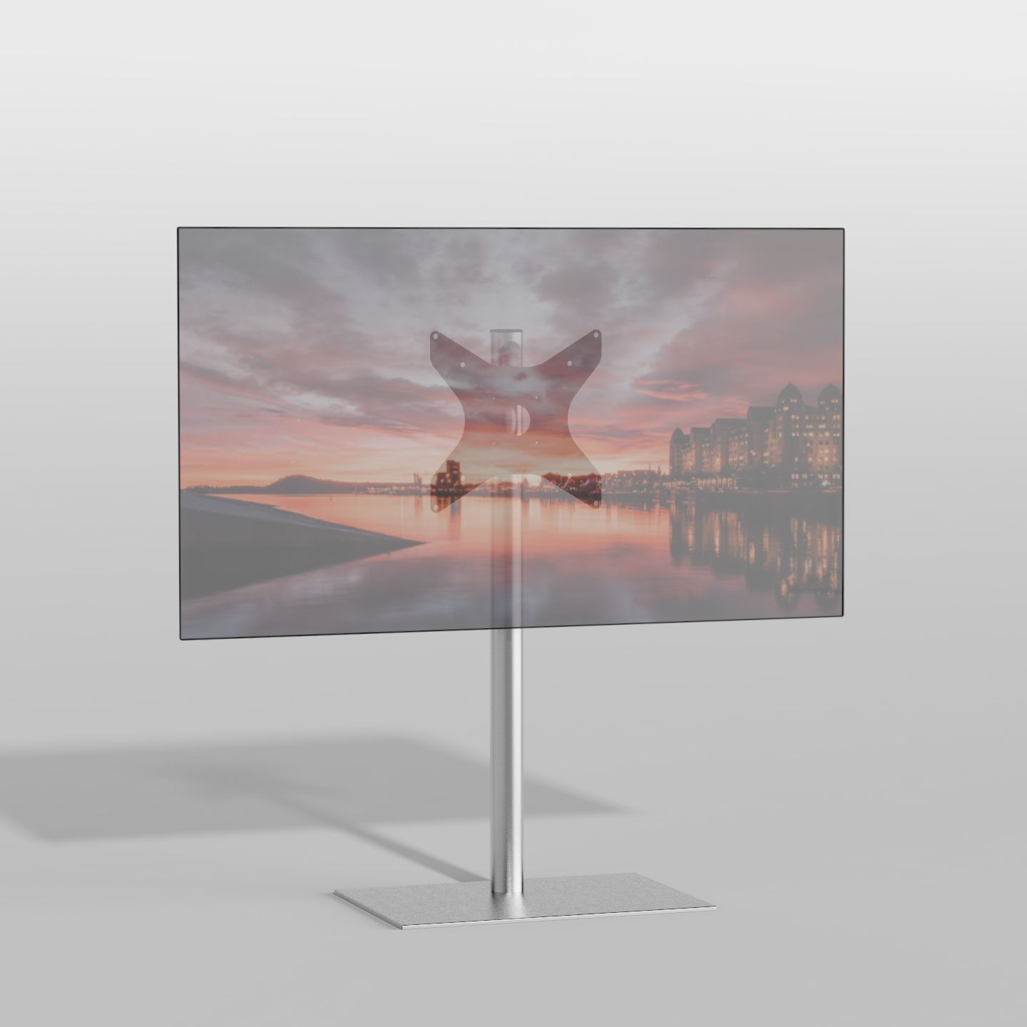 Vloerstandaard SQUARE rvs 100 cm VESA 300x300