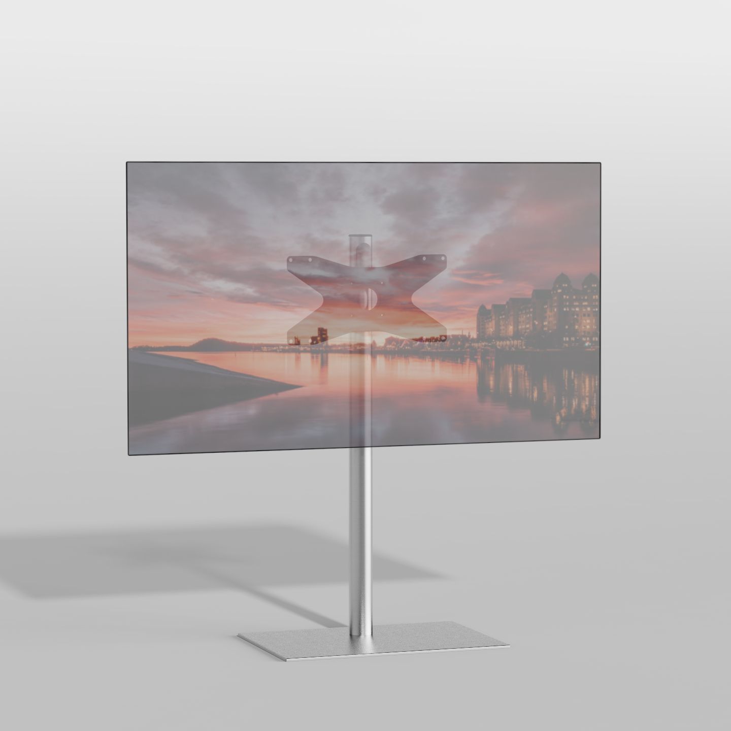 Vloerstandaard SQUARE rvs 100 cm VESA 400x200