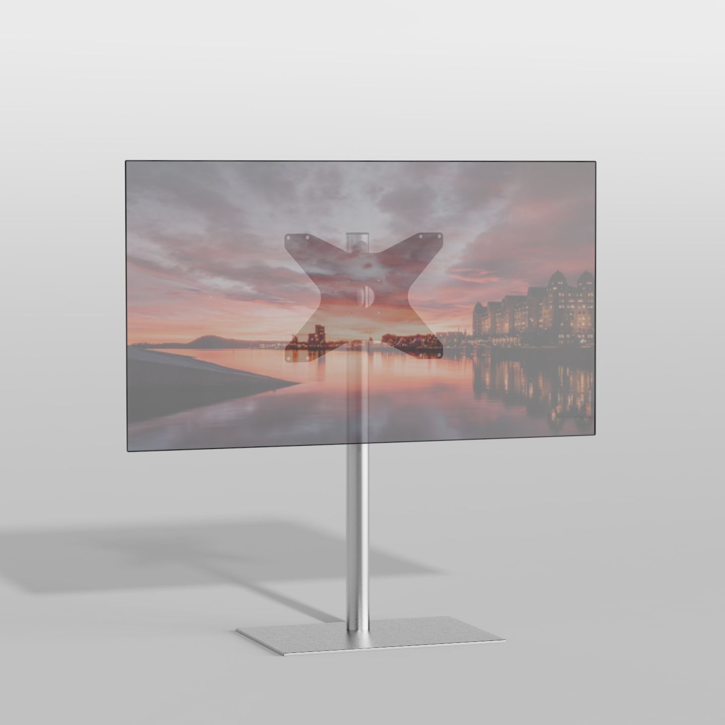 Vloerstandaard SQUARE rvs 100 cm VESA 400x300