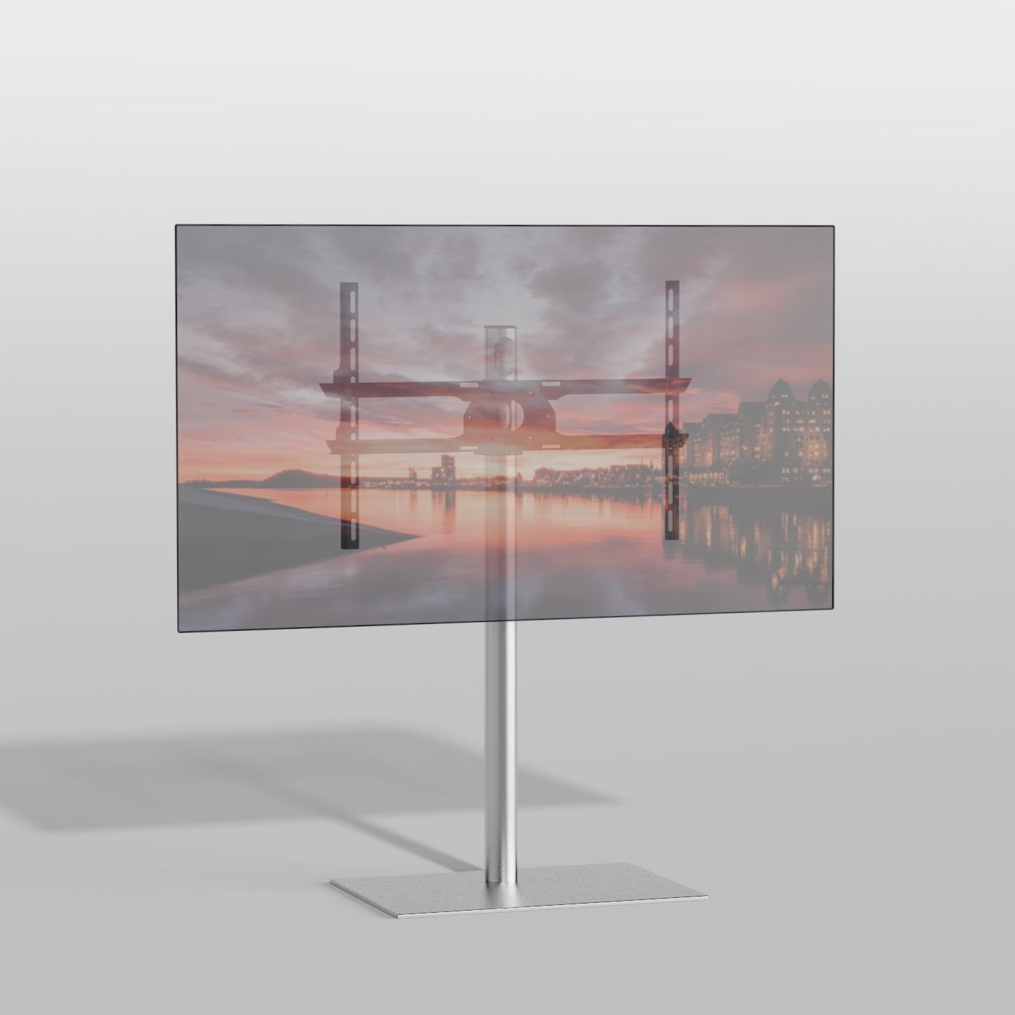 Vloerstandaard SQUARE rvs 100 cm VESA 600x400