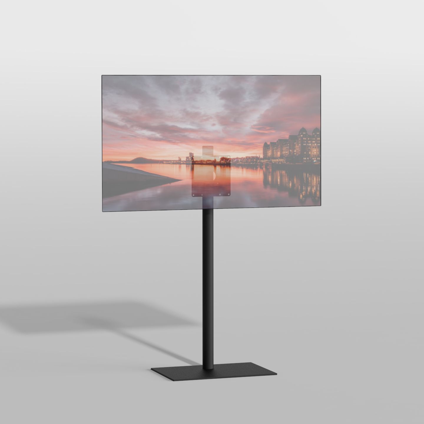 Vloerstandaard SQUARE zwart 120 cm VESA 200x200