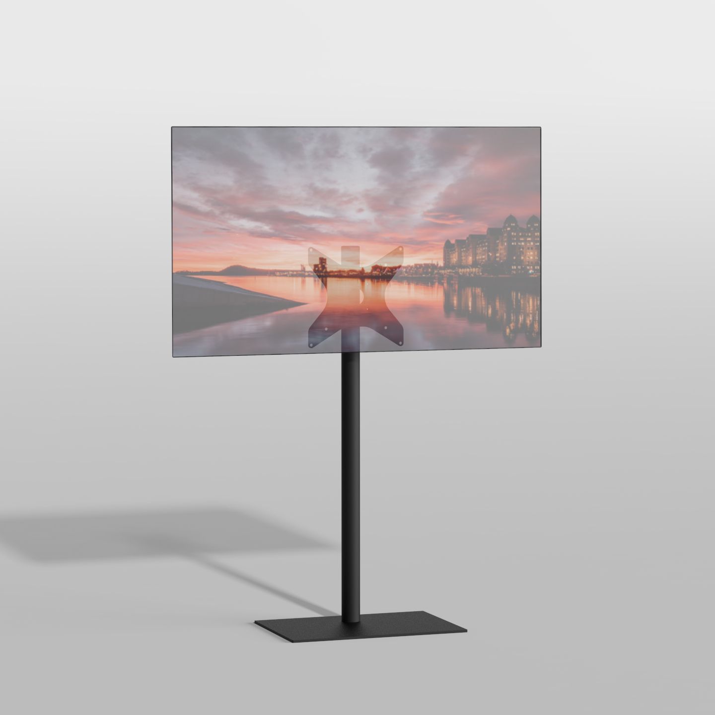 Vloerstandaard SQUARE zwart 120 cm VESA 300x300