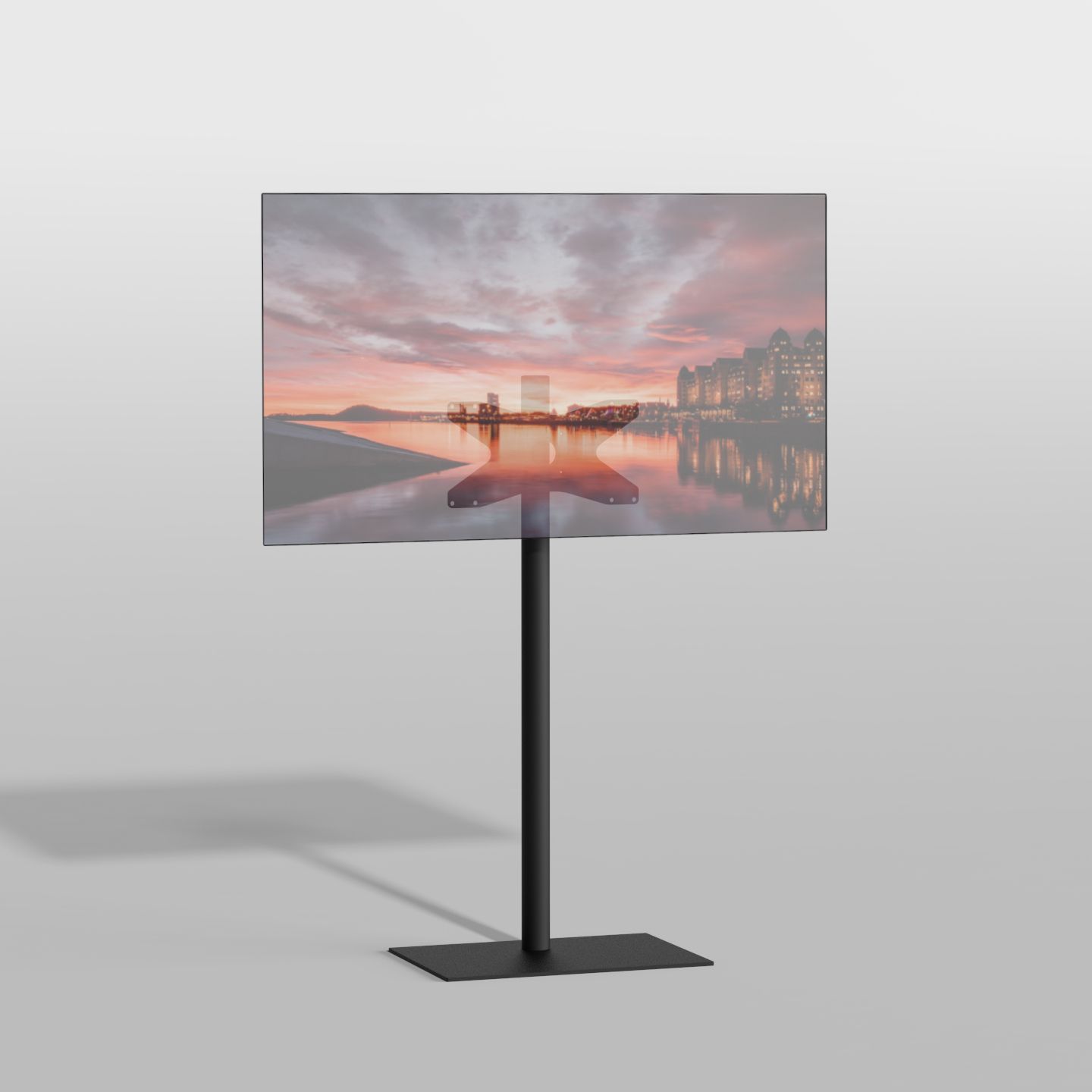 Vloerstandaard SQUARE zwart 120 cm VESA 400x200