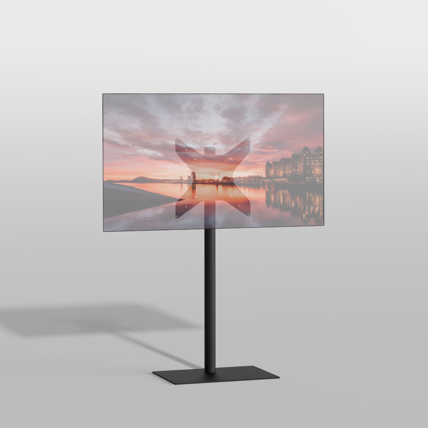 Vloerstandaard SQUARE zwart 120 cm VESA 400x400