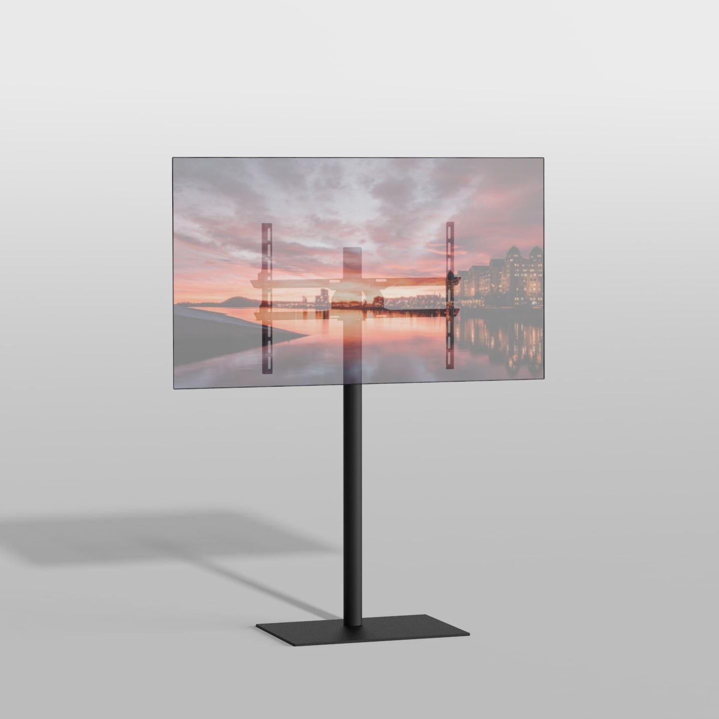 Vloerstandaard SQUARE zwart 120 cm VESA 600x400