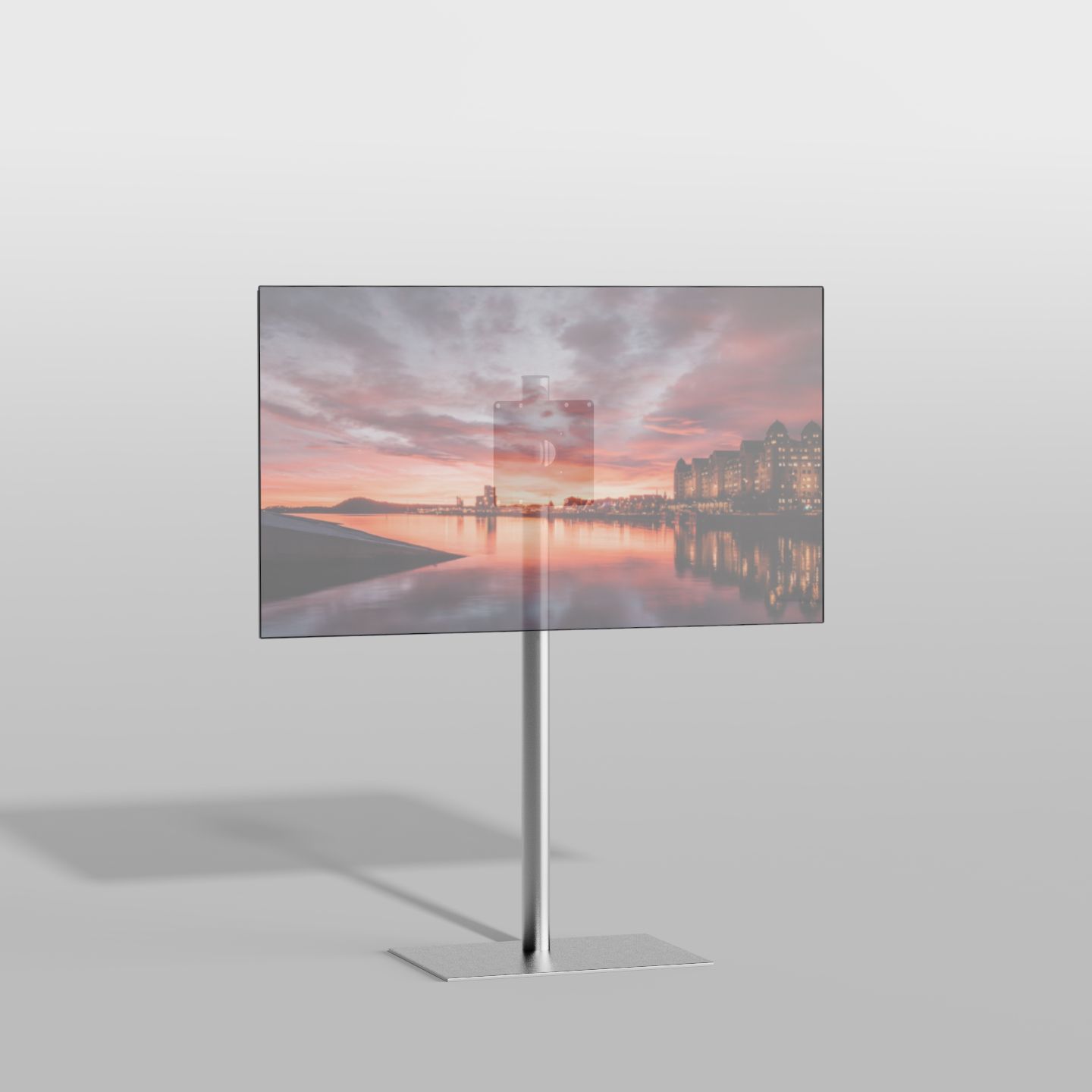 Vloerstandaard SQUARE rvs 120 cm VESA 200x200
