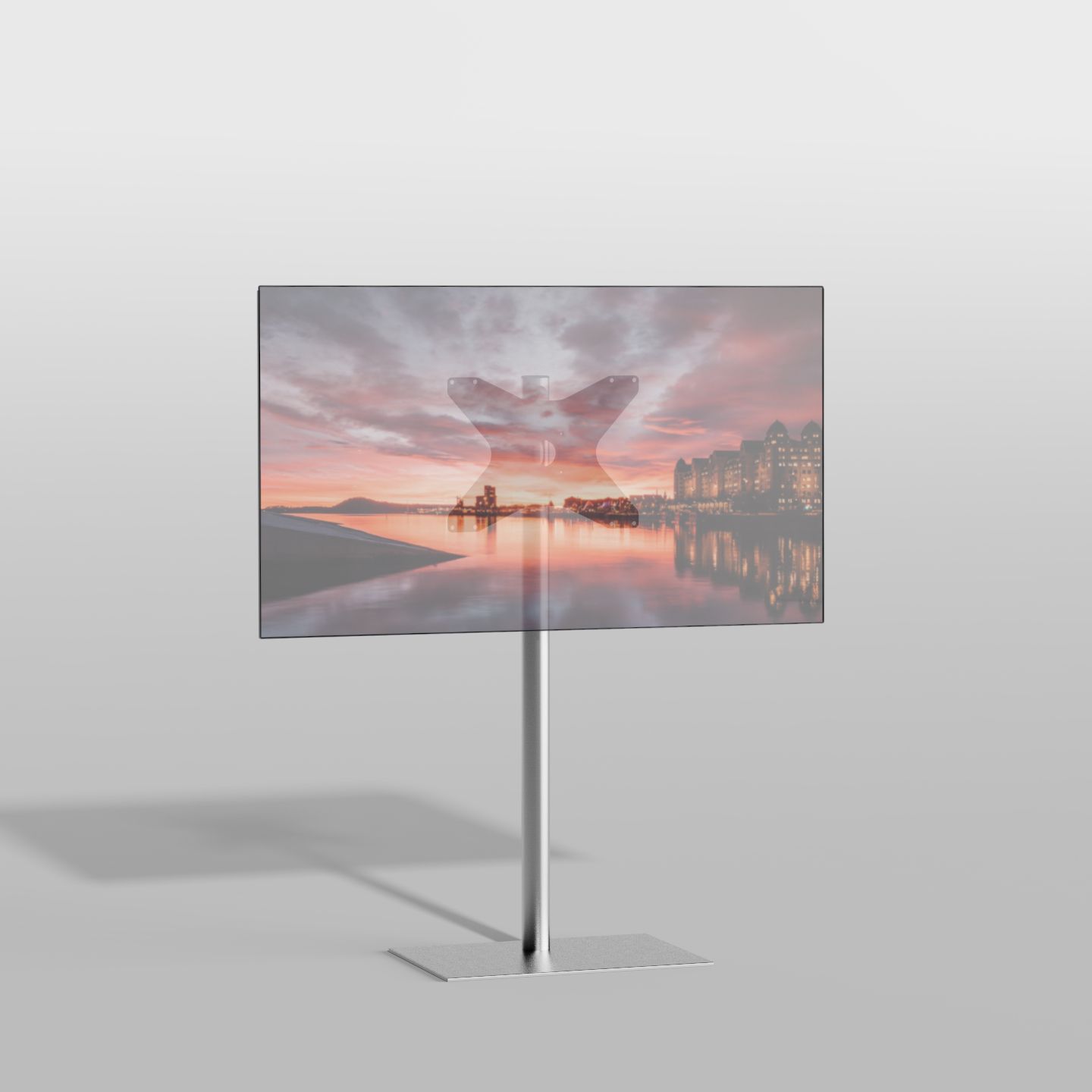 Vloerstandaard SQUARE rvs 120 cm VESA 400x300