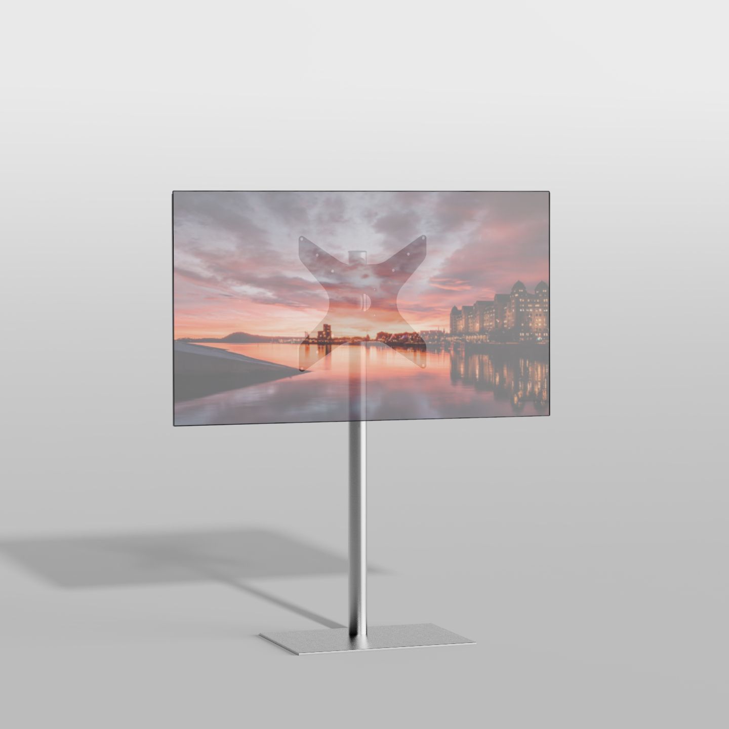 Vloerstandaard SQUARE rvs 120 cm VESA 400x400