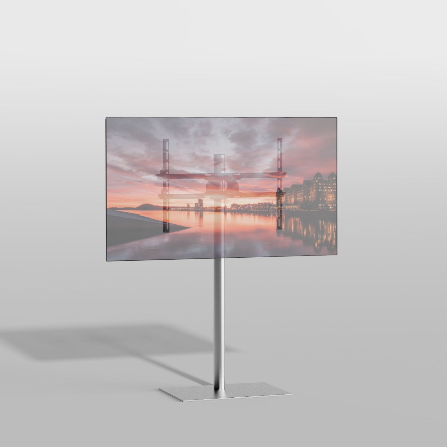 Vloerstandaard SQUARE rvs 120 cm VESA 600x400