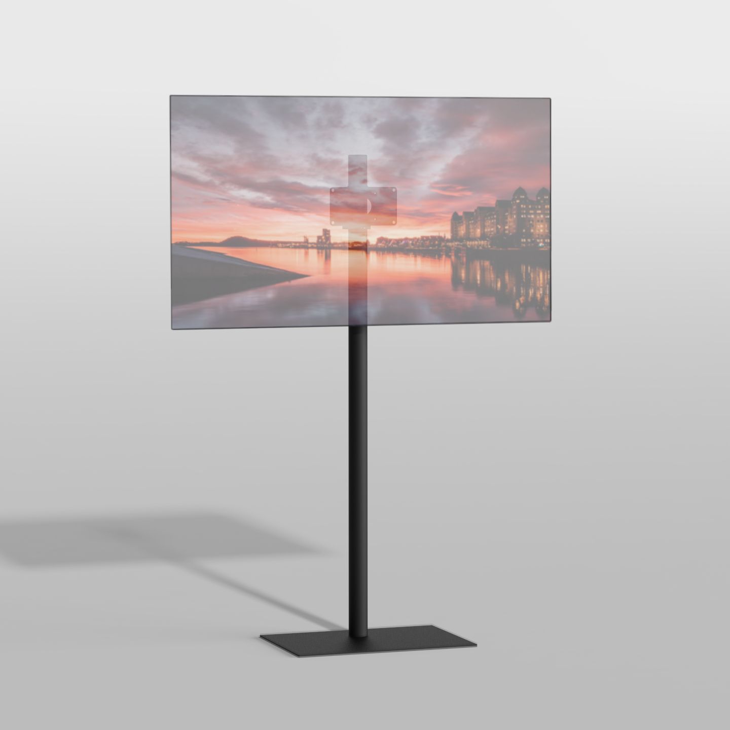 Vloerstandaard SQUARE zwart 150 cm VESA 200x100