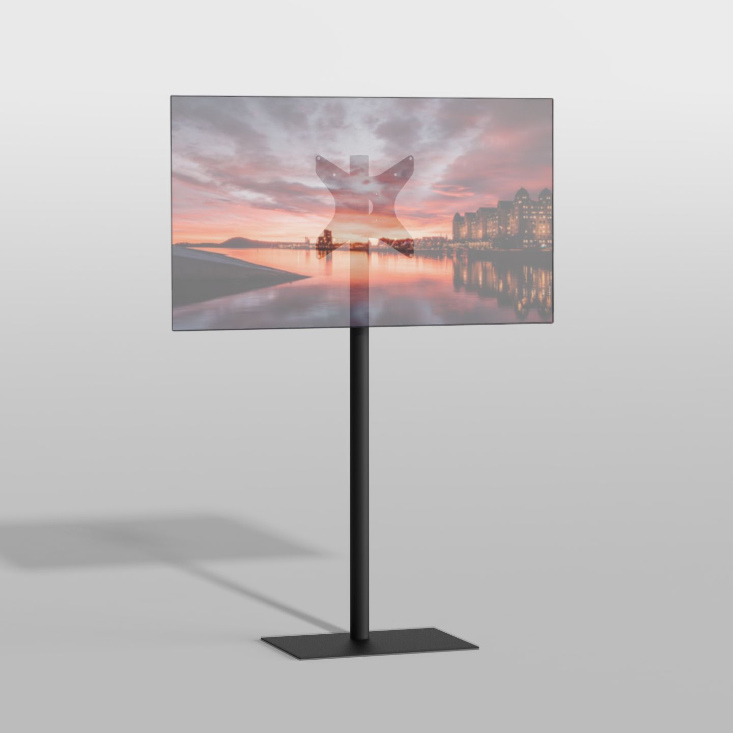 Vloerstandaard SQUARE zwart 150 cm VESA 300x300