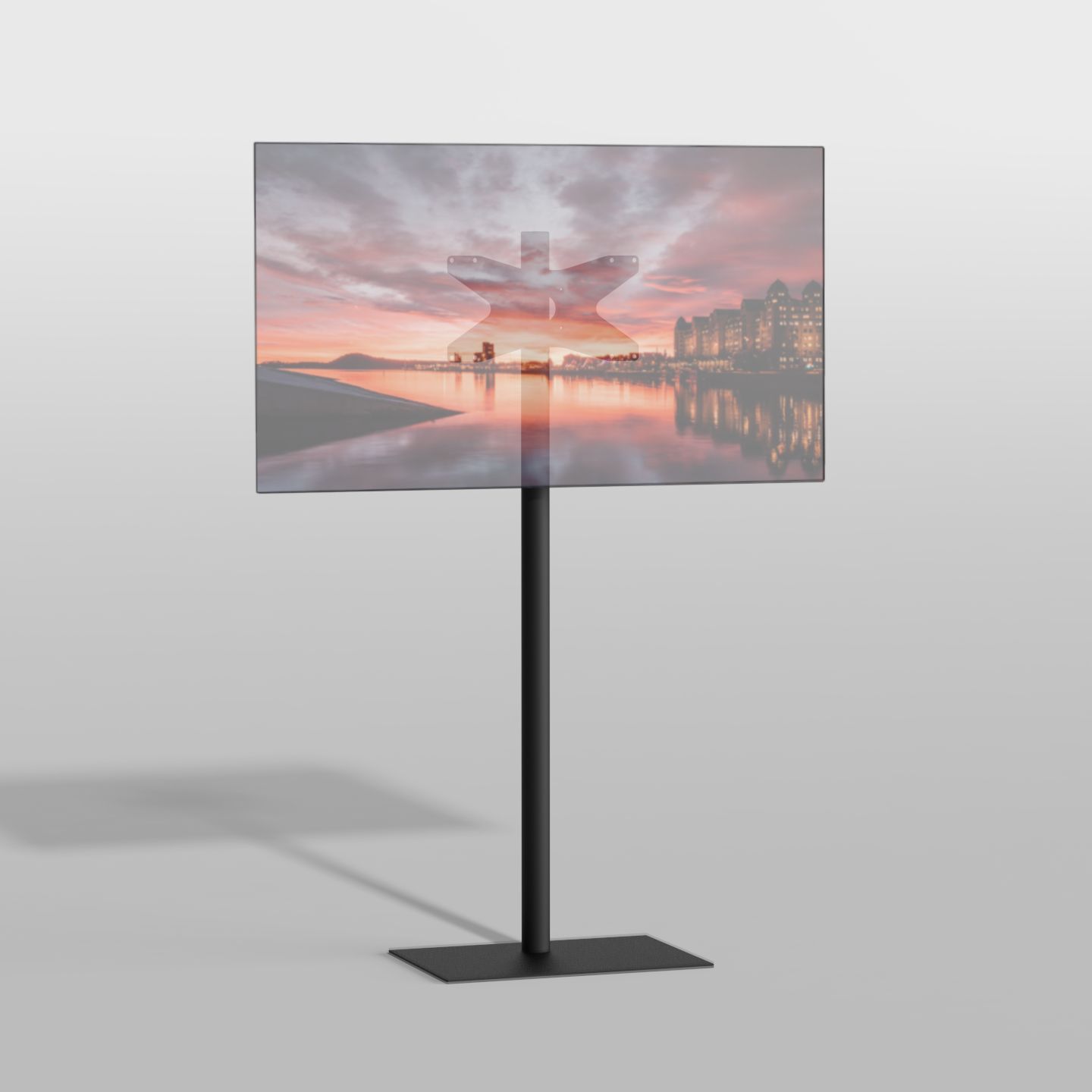 Vloerstandaard SQUARE zwart 150 cm VESA 400x200
