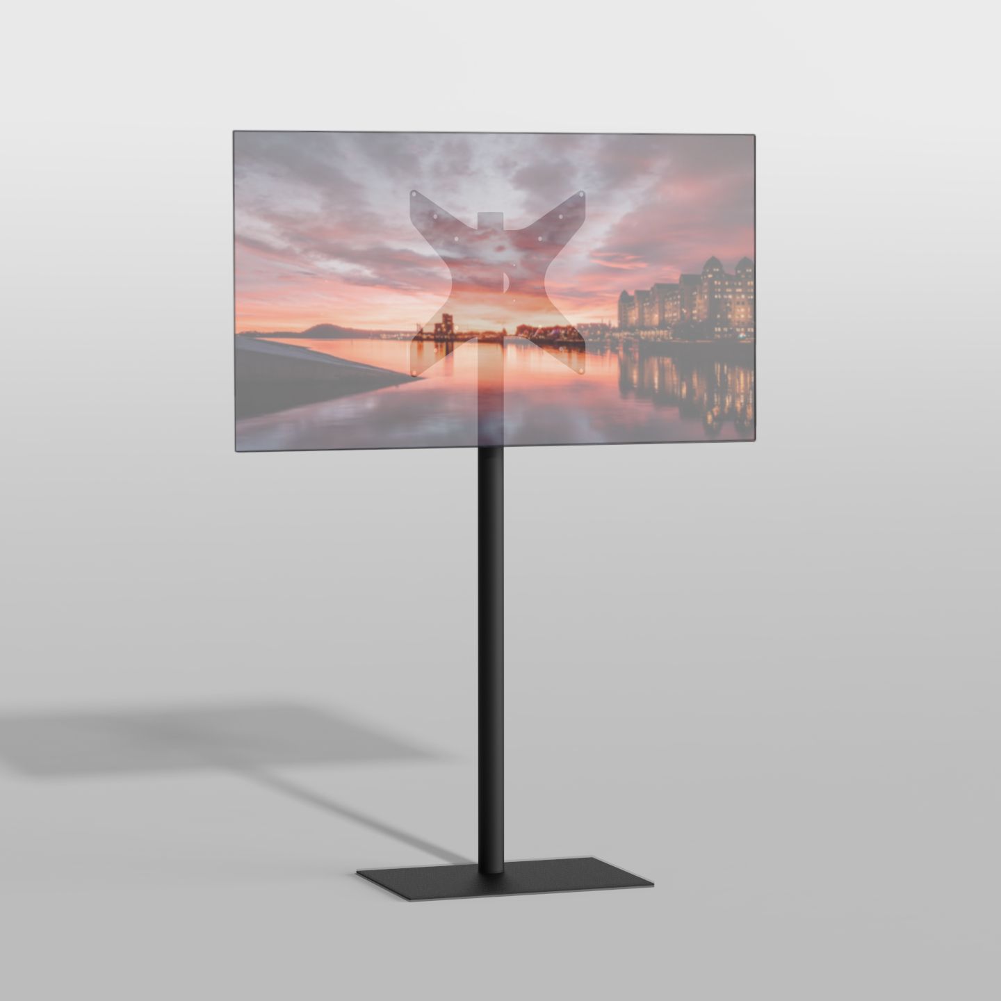 Vloerstandaard SQUARE zwart 150 cm VESA 400x400