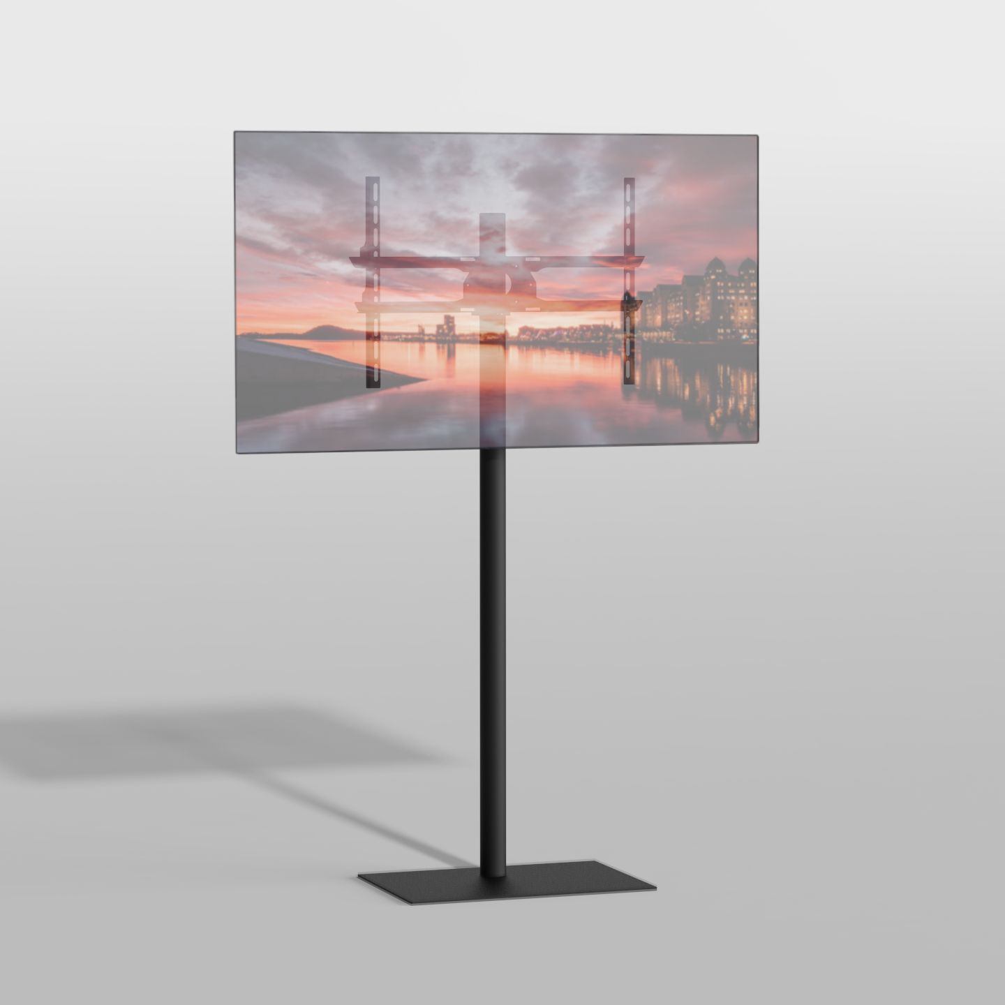 Vloerstandaard SQUARE zwart 150 cm VESA 600x400