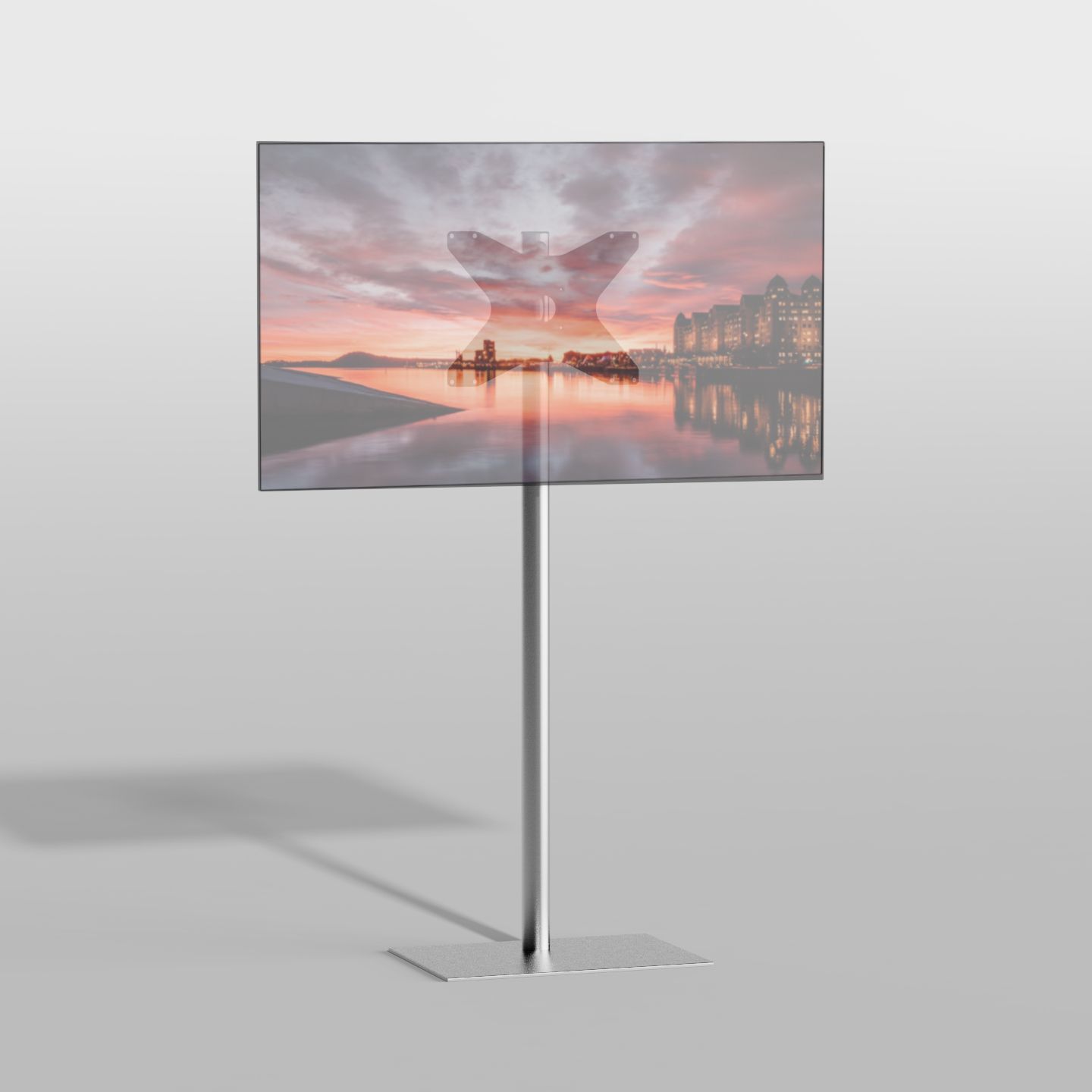 Vloerstandaard SQUARE rvs 150 cm VESA 400x300