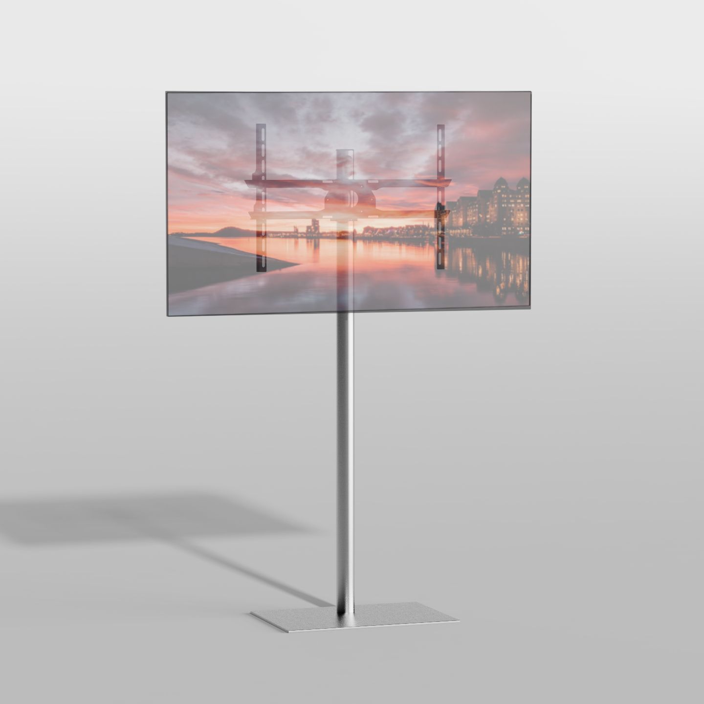Vloerstandaard SQUARE rvs 150 cm VESA 600x400
