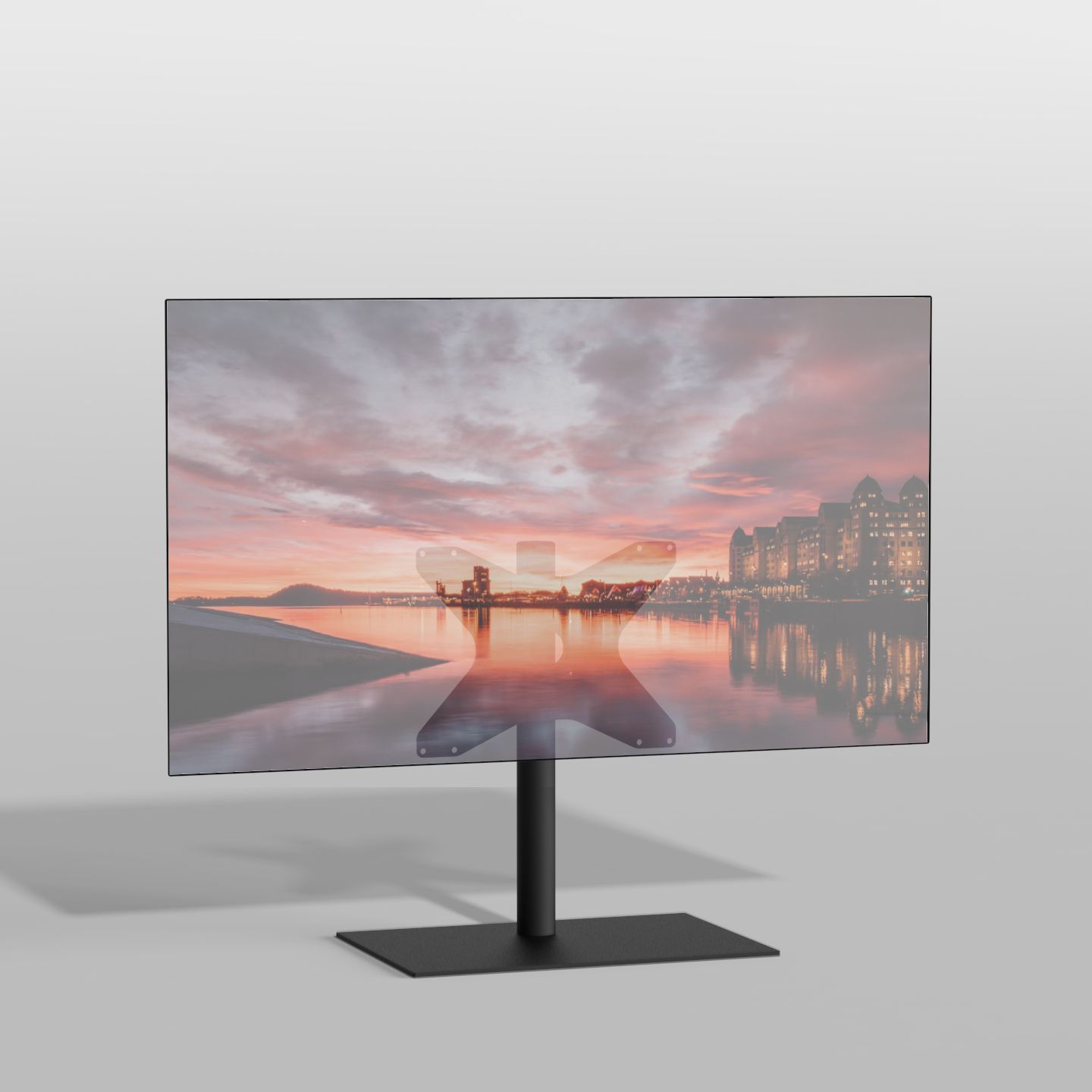 Vloerstandaard SQUARE zwart 60 cm VESA 400x300