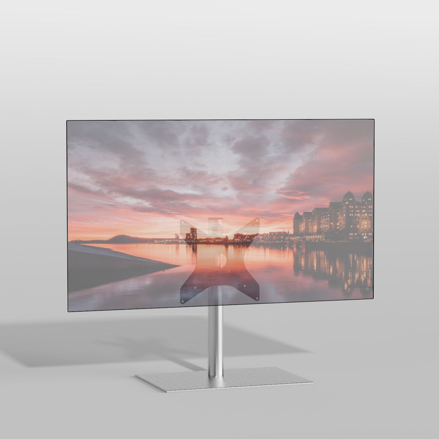 Vloerstandaard SQUARE rvs 60 cm VESA 300x300