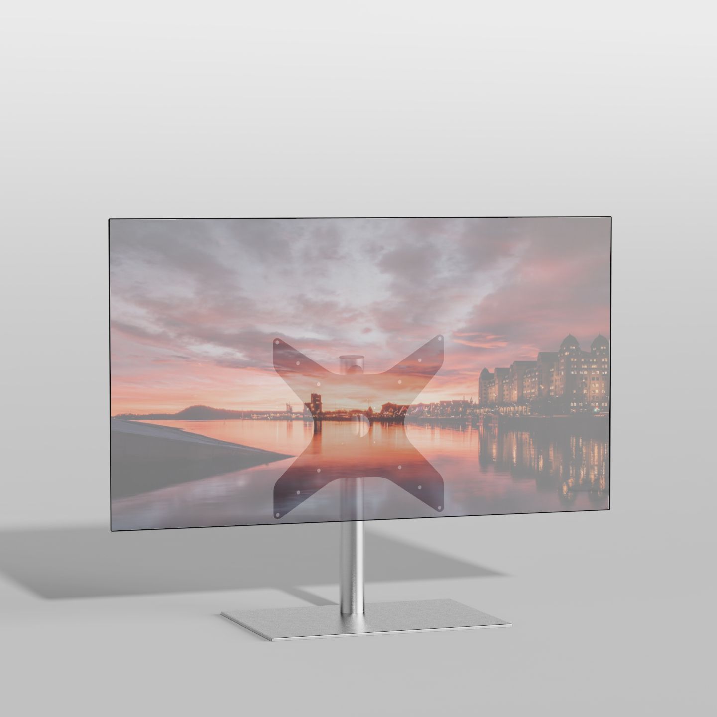 Vloerstandaard SQUARE rvs 60 cm VESA 400x400