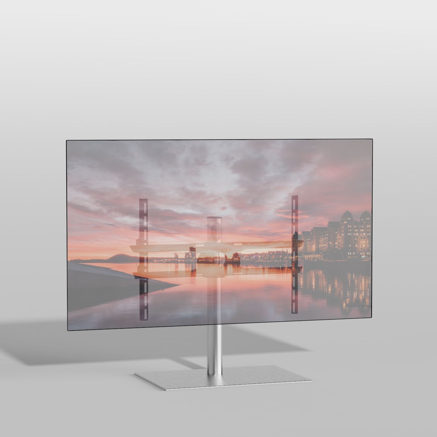 Vloerstandaard SQUARE rvs 60 cm VESA 600x400