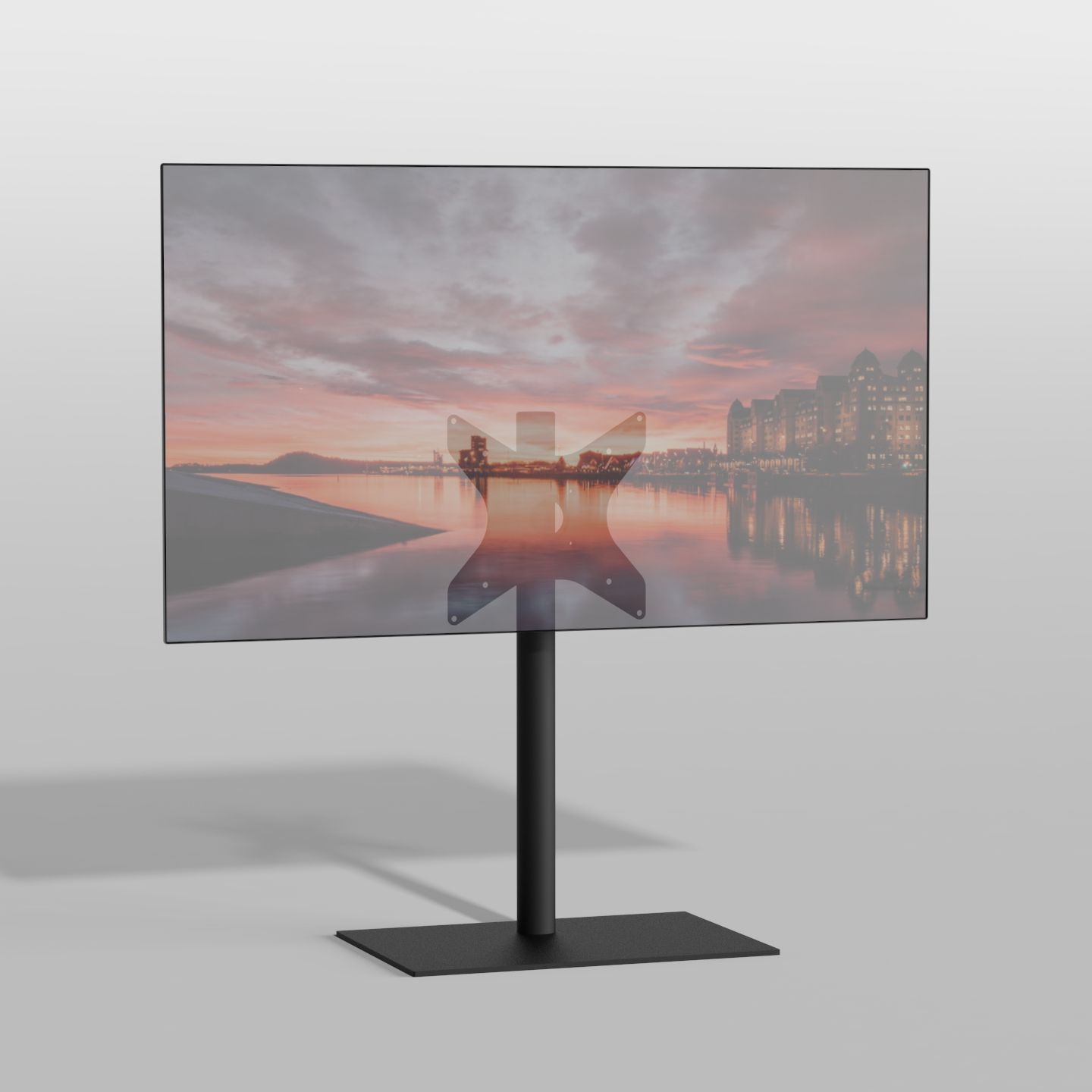 Vloerstandaard SQUARE zwart 80 cm VESA 300x300
