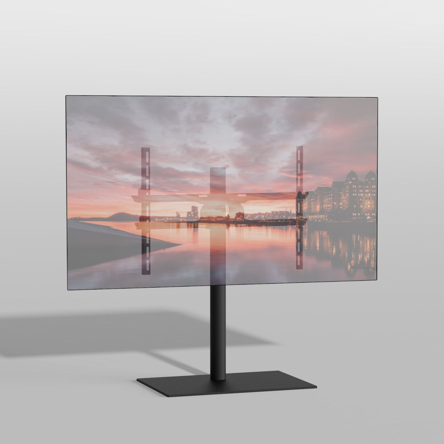 Vloerstandaard SQUARE zwart 80 cm VESA 600x400