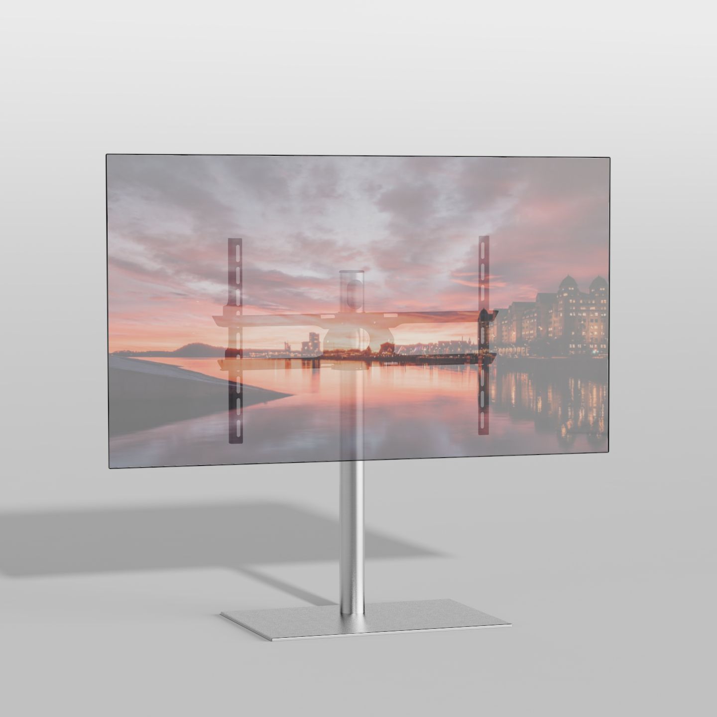 Vloerstandaard SQUARE rvs 80 cm VESA 600x400