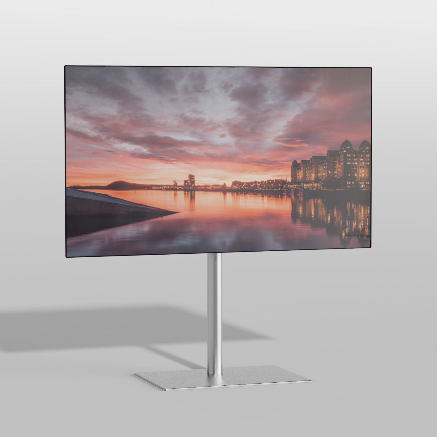 Vloerstandaard SQUARE rvs 80 cm VESA 100x100