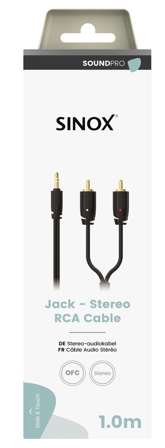 SOUND PRO - Aansluitkabel 3,5mm stereo-2xRCA 1 mtr.