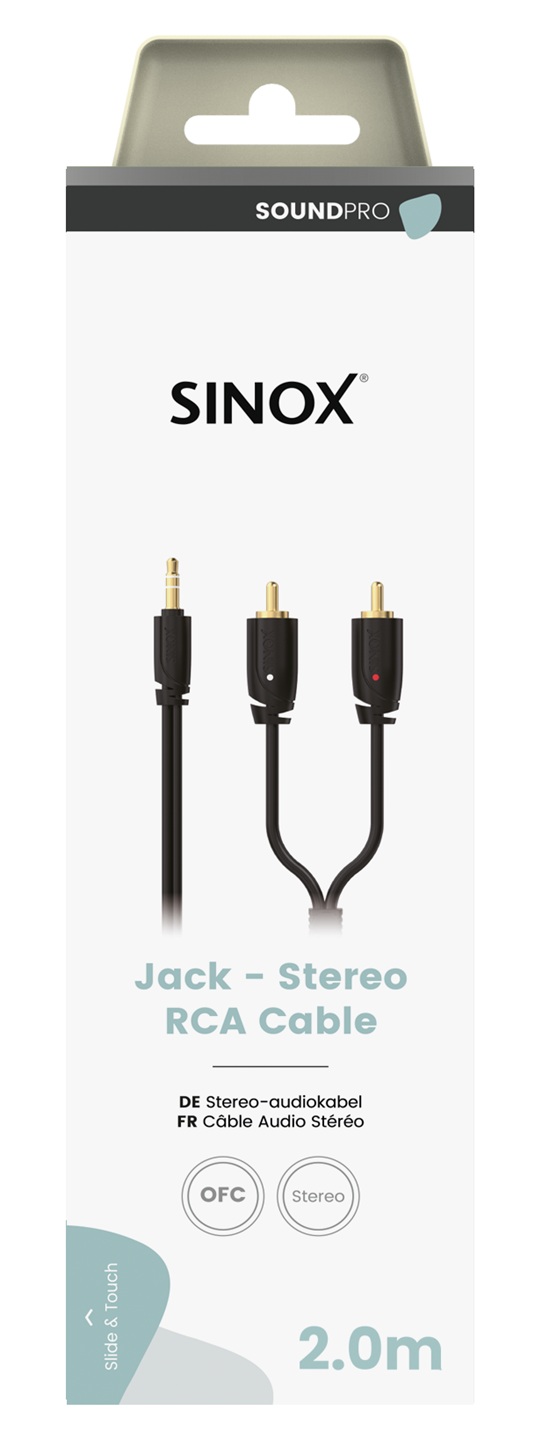SOUND PRO - Aansluitkabel 3,5mm stereo-2xRCA 2 mtr.