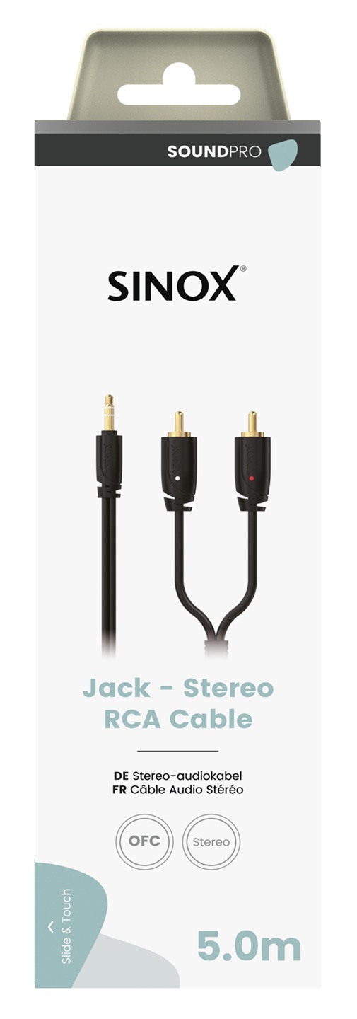 SOUND PRO - Aansluitkabel 3,5mm stereo-2xRCA 5 mtr.