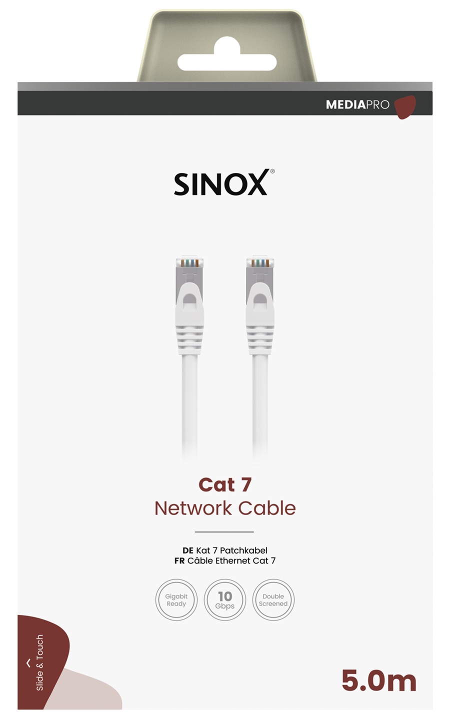 MEDIA PRO - S-FTP aansluitkabel CAT7 - 5 mtr. wit