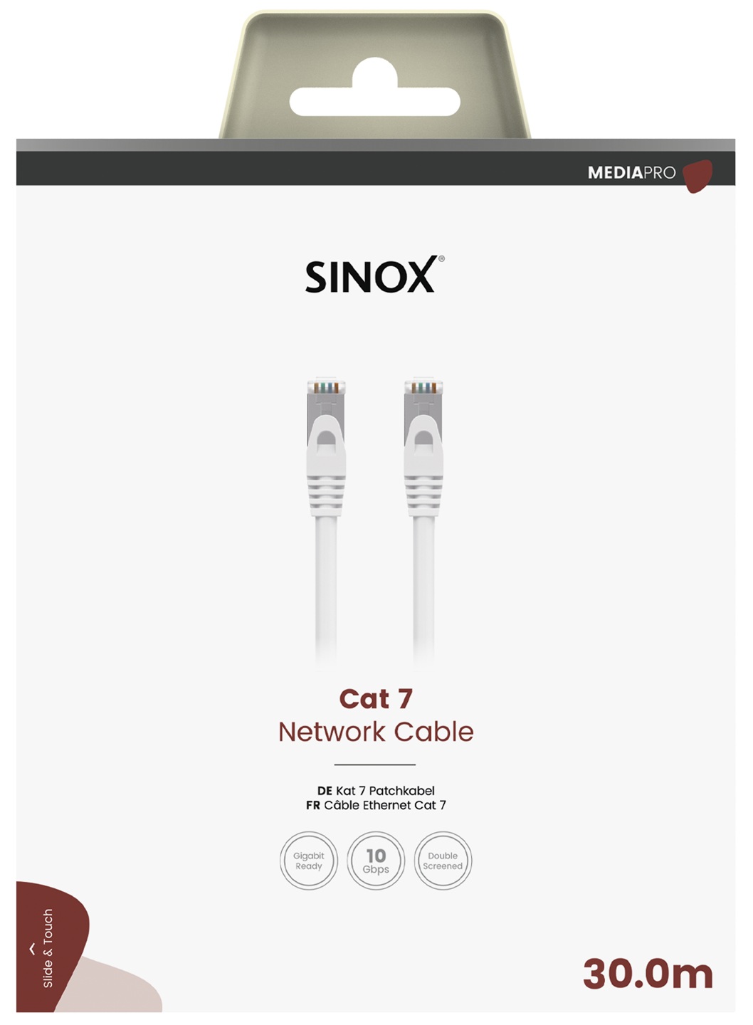MEDIA PRO - S-FTP aansluitkabel CAT7 - 30 mtr. wit