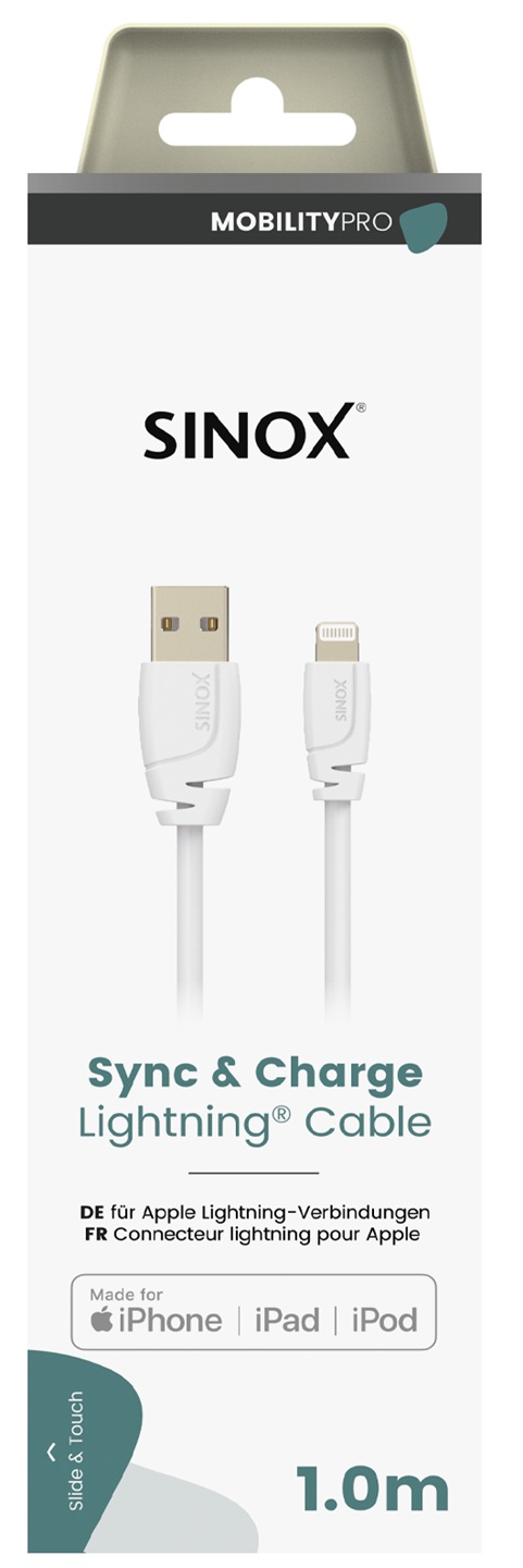 MOBILITY PRO - Aansluitkabel Apple Lightning - USB [male] MFI 1 mtr.