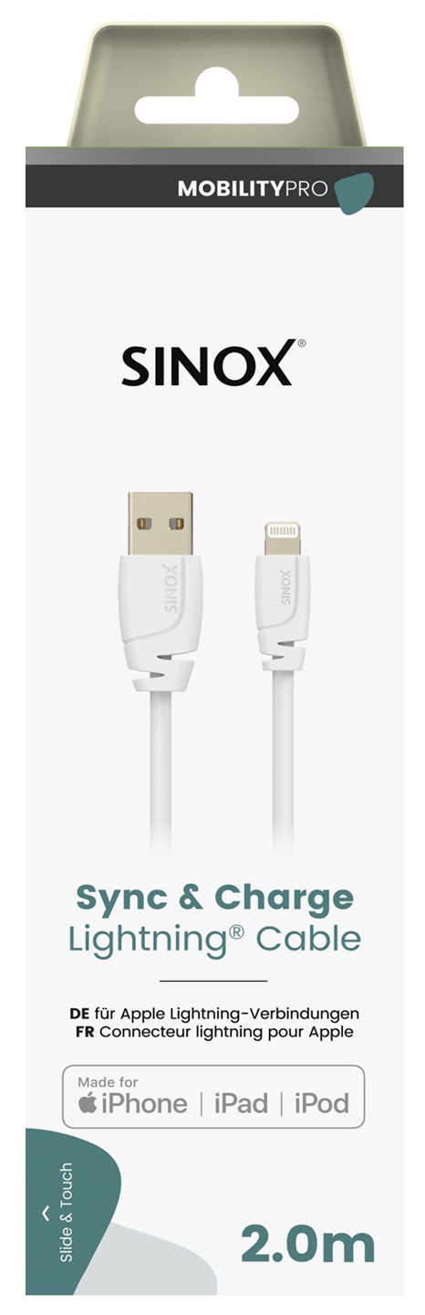 MOBILITY PRO - Aansluitkabel Apple Lightning - USB [male] MFI 2 mtr.