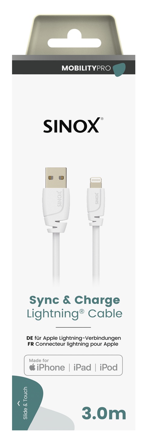 MOBILITY PRO - Aansluitkabel Apple Lightning - USB [male] MFI 3 mtr.